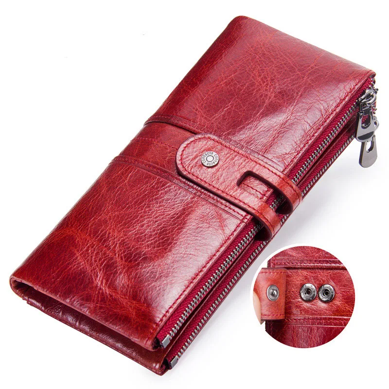 

OCEAN BLUEVIN New Fashion Ladies Wallet Leather Casual Long Section Suede Leather Female Clutch