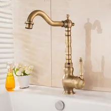 Antique Brass Basin Faucet Deck Mounted Bathroom Vanity Sink Faucet 360 Rotation Hot and Cold Water Mixer Tap KD1170 Antique Brass Basin Faucet Deck Mounted Bathroom Vanity Sink Faucet 360 Rotation Hot and Cold Water Mixer Tap KD1170