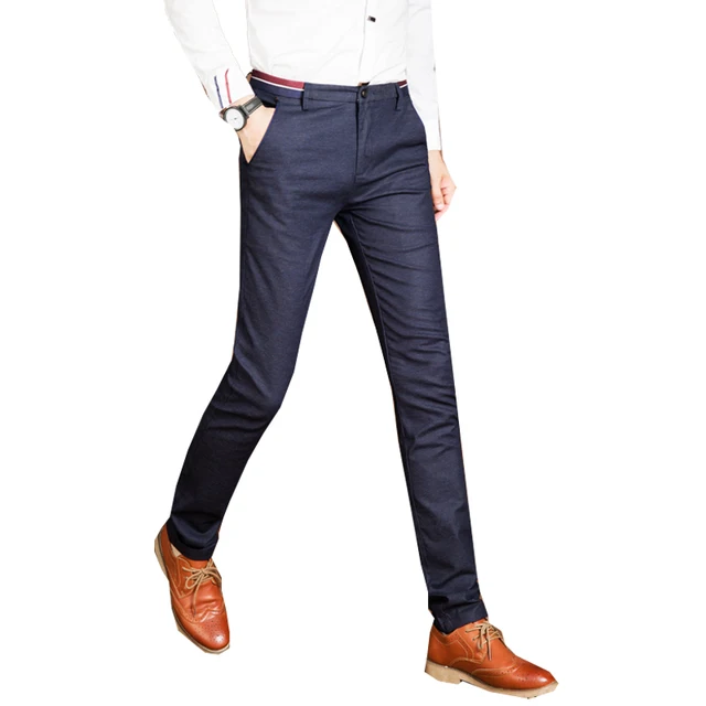2016 New Fashion Straight Men Suit Pants Elastic Good Quality Men Dress ...