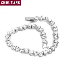 Высокое качество ZYH040 Римский верв серебряный цвет браслет ювелирные изделия австрийский кристалл