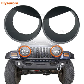

For Jeep Wranglerjk 2017-2007 Pair Abs For Jeep Headlight Bezel Angry Bird Trim Cover Bezels Black Car Accessories Car Styling