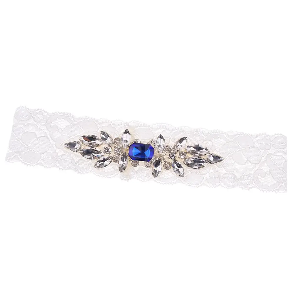 Elegant Crystal Diamante Wedding Bride Lace Garter Hen Stag Night Bachelorette Party Fancy Dress Gift