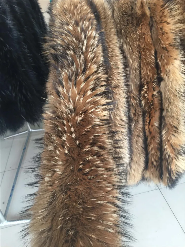 Отделка капюшона из натурального меха енота 68*14 см|real fur trim|trimmed furtrim strip |