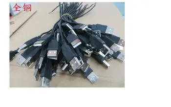 

10pcs USB 2.0 data cable power supply line USB universal head single head and two core wire all copper red black line 30cm long
