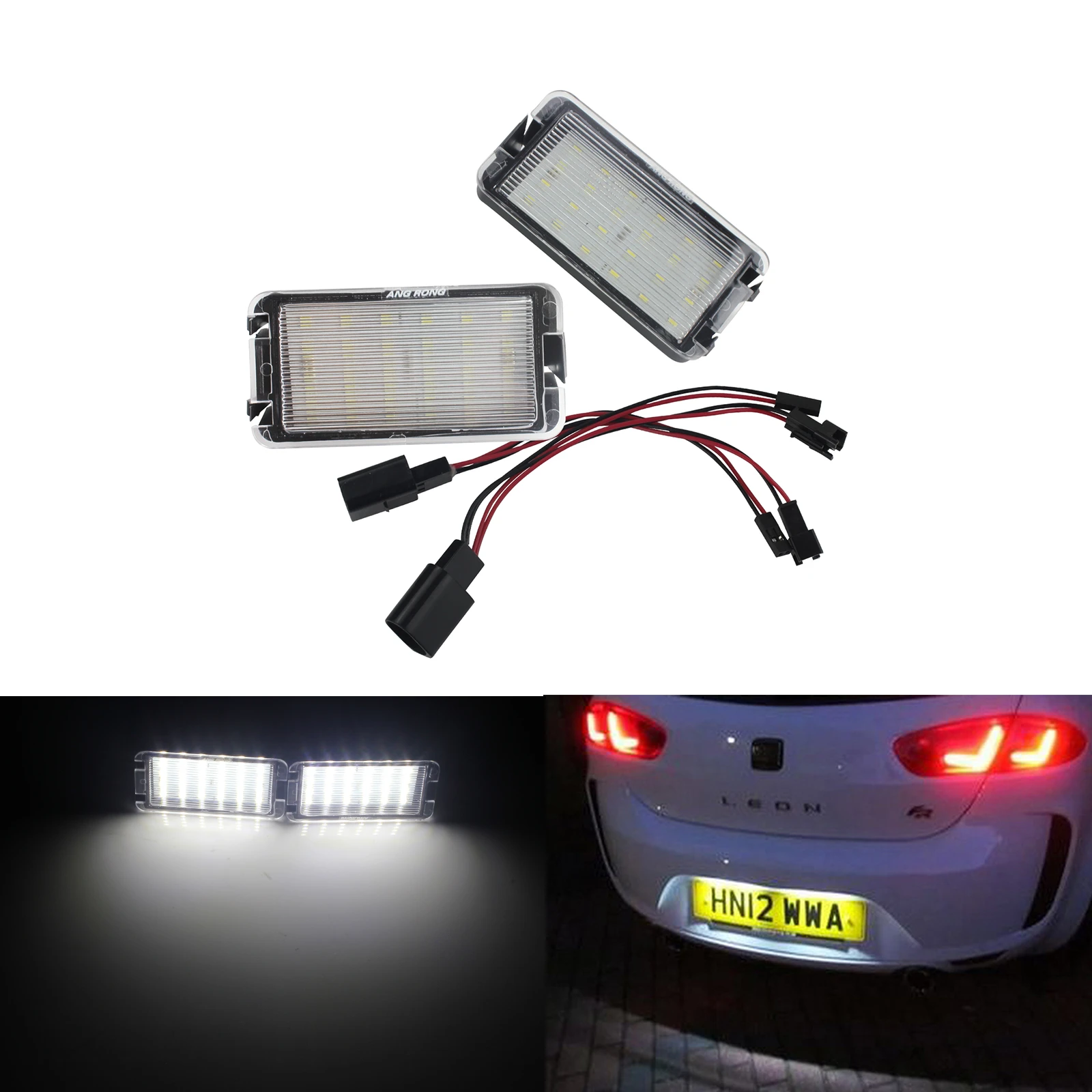 Angrong Led License Number Plate Light Lamp For Seat Altea Arosa