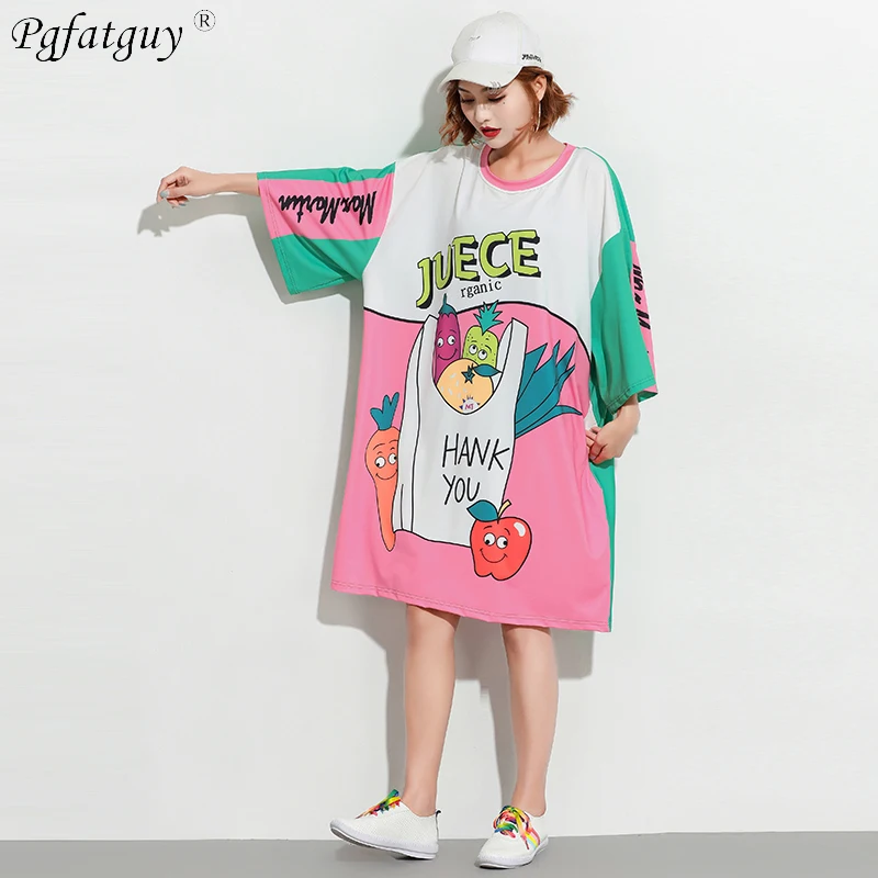 

2019 New Contrast Color Vegetable Printing Pockets T-shirts Casual Tees Tops Spring Short Sleeve Female T shirts Women Clothing