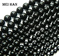 Meihan Natural Morion Black Quartz Smooth Round Loose Beads For Jewelry DIY Making Design Bracelet 1