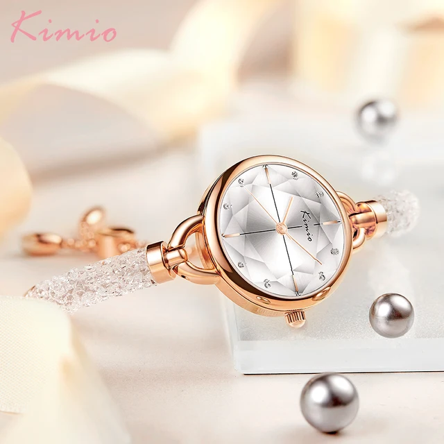 KIMIO Women Watches Diamond Bracelet Crystal Band Watch Ladies Brand Luxury Female Wristwatch Dropshipping Quartz Clock Gifts 2