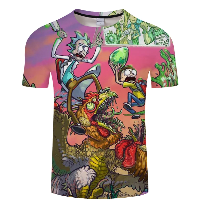 Printed t shirts Rick and Morty tshirt 3D t-shirt Mens Tee Funny Tops Black Short Sleeve Fashion Camiseta Drop ship ZOOTOPBEAR