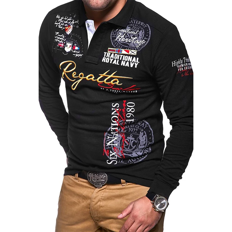 

Zogaa Hot Sale New 2019 Fashion Brand Men Polo Shirt Multi Color Long-Sleeve Slim Fit Shirt Men Cotton Polo Shirt Casual Shirts