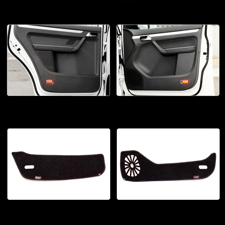 

4pcs Fabric Door Protection Mats Anti-kick Decorative Pads For VW Touran