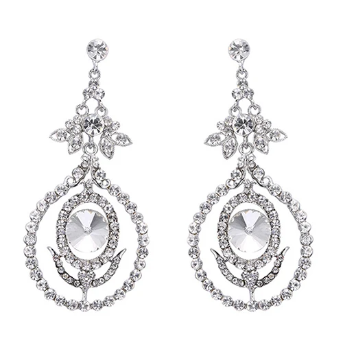 Для женщин Мода Rhinestone полые серьги Висячие коктейль ювелирные изделия|drop