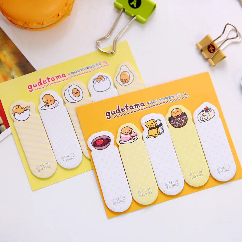 New Creative Cute Cartoon Gudetama Lazy Egg Self-Adhesive Memo Pad Sticky Notes Post Bookmark School Office Supplies