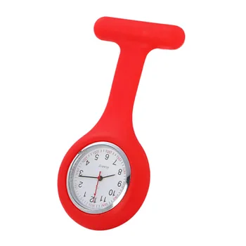 

Fashion T-shaped Nurse Silicone Watch Multi Functional Silicone Red Clock Stopwatch Casual Nurse Pocket Watch