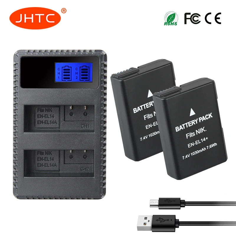

4 x EN-EL14A EN-EL14 ENEL14 EL14 Battery+ LCD USB Dual Charger for Nikon D3400 D3300 D3100 D5600 D5100 D5200 D3200 P7000 P7100