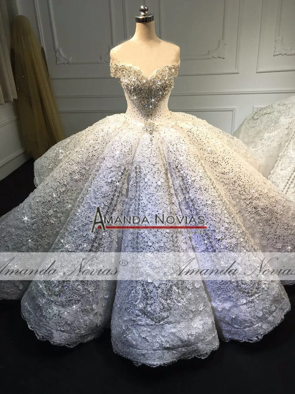 Дубай роскошное свадебное платье Аманда новиас настоящая работа высокое качество свадебное платье