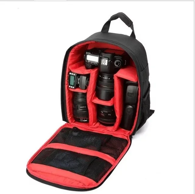 Многофункциональный рюкзак для камеры, сумка для цифровой зеркальной фотокамеры, водонепроницаемая сумка для наружной камеры, чехол для фотографий, чехол для стола для Nikon Canon - Цвет: Red