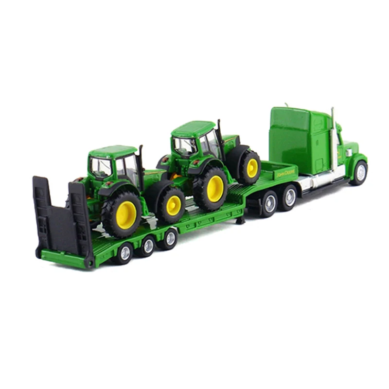 Beste SIKU 1 87 schaal Truck Speelgoed Tractor Model Platform Truck New Holland Tractoren Lichtmetalen Trailer Kinderen Speelgoed Auto  S Boerderij Transporter