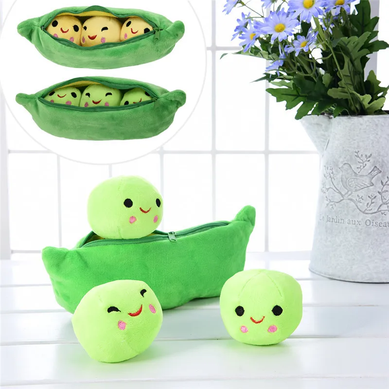 25CM Kids Baby Plush Toy Cute Pea Stuffed Plant Doll Girlfriend Kawaii For Children Gift High Quality Pea-shaped Pillow Toy