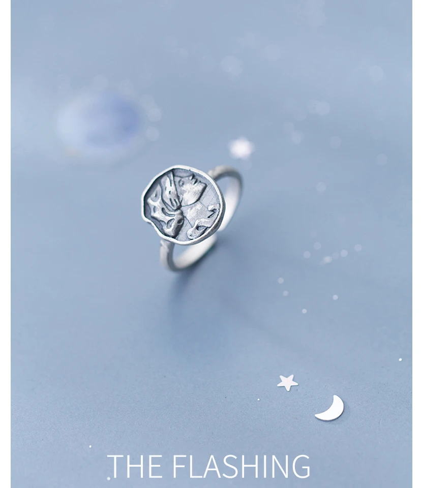New Arrivals Vintage Coin Rings For Women 925 Sterling Silver Retro Style Abstract Portrait Finger Rings Fasion Jewellery 2019 (1)