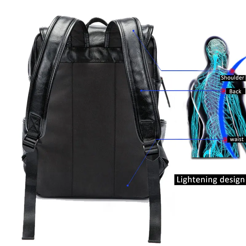 حار العلامة التجارية بو الجلود رجل حقيبة كمبيوتر محمول عارضة Daypacks للكلية عالية قدرة العصرية حقيبة المدرسة الرجال سفر حقيبة