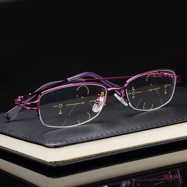 Lntelligence Progressive Multifocal Commercial Reading Glasses Bifocal Red Womens Prescription