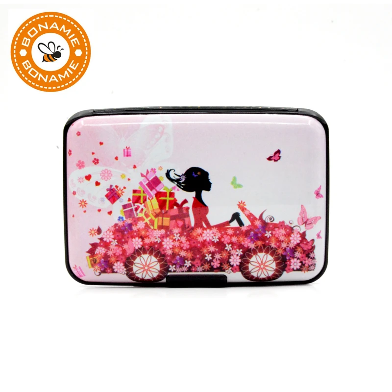 

BONAMIE Beautiful Bride Aluminum Card Holder Case Best Wedding Gift RFID Wallet Bank Credit ID Card Case Holder For Women Hot