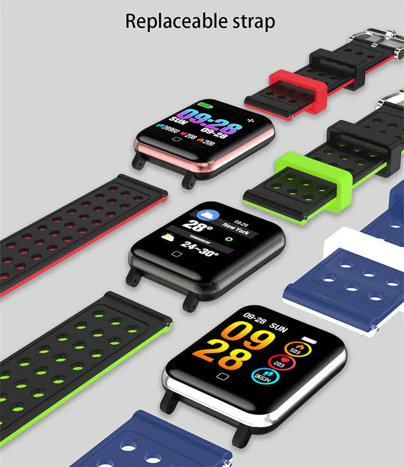 VERYFiTEK M19 Smart Watch Blood Pressure Heart Rate Monitor Women Men Clock Sport Fitness Tracker Smartwatch For Android IOS (19)