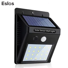 Eslas Солнечная лампа с датчиком движения перезаряжаемый светодиодный наружный садовый декор IP65 водонепроницаемый Ночной Настенный фонарь безопасности