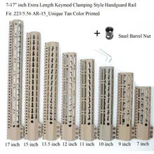 TriRock 7/9/10/11/12/13,5/15/17 ''дюйма зажима Стиль Keymod направляющая для ствольной накладки с креплением для крепления Системы Fit. 223/5. 56_Tan печатных