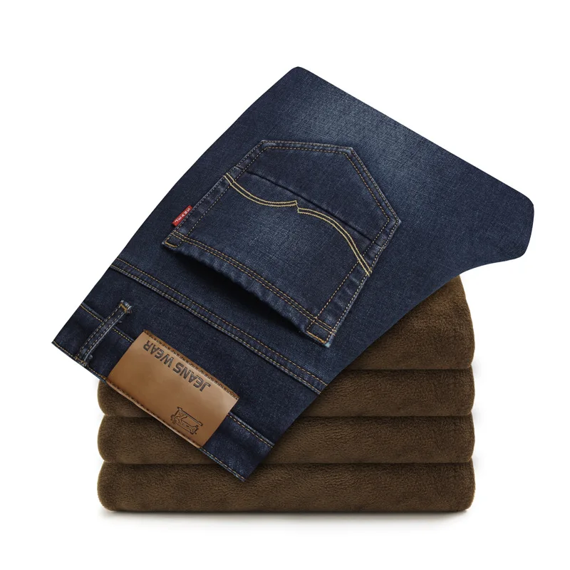 

2017 New Autumn Winter Jeans Men Fashion Denim Pants Fit Trousers