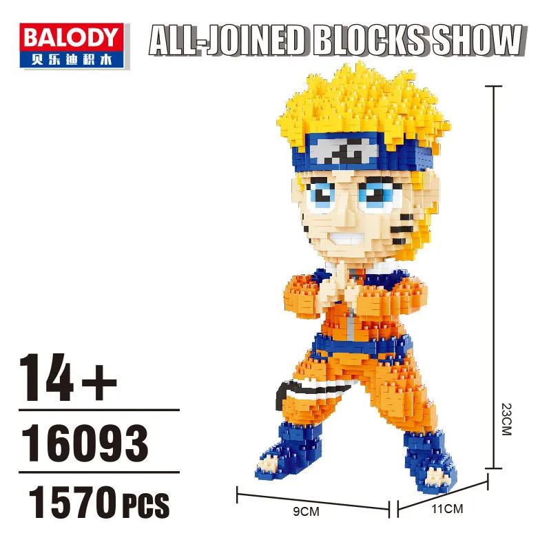 Balody Мультяшные блоки большой размер фигурки для аукциона Наруто аниме