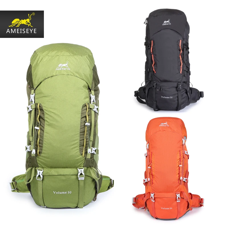 

AMEISEYE Sport Mountaineering Backpack Trekking Bag Lightweight Waterproof Mountaineering Rucksacks 50L , with Rain Cover