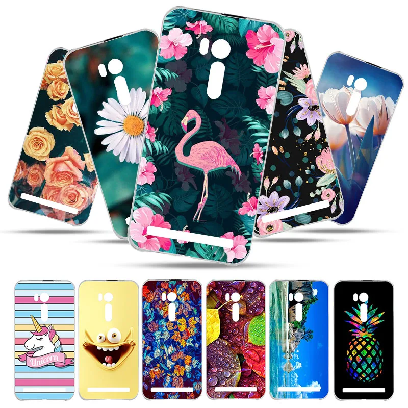 

Bolomboy Painted Case For Asus Zenfone Go ZB551KL Case Silicone Soft TPU Cases ZenFone Go G550KL Cover Wildflowers Cute Animal