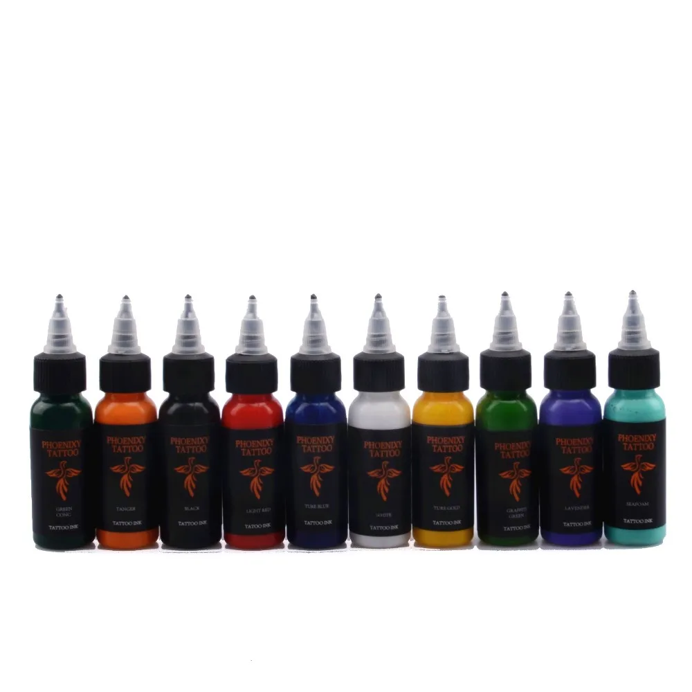 Tattoo Ink Black 1/2 oz 10 Colors Tattoo Ink Professional Permanent