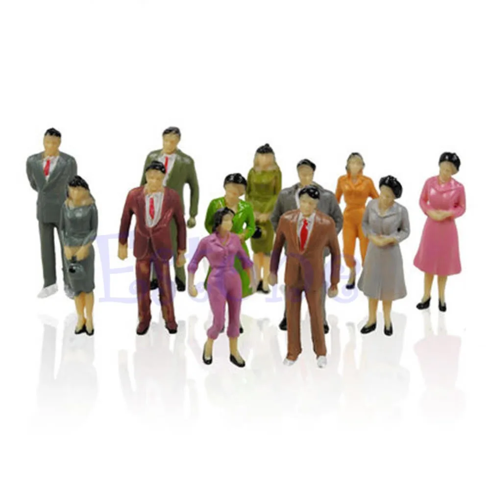 

New Hot 100Pcs 1:87 Building Layout Model People Train HO Scale Painted Figure Passenger