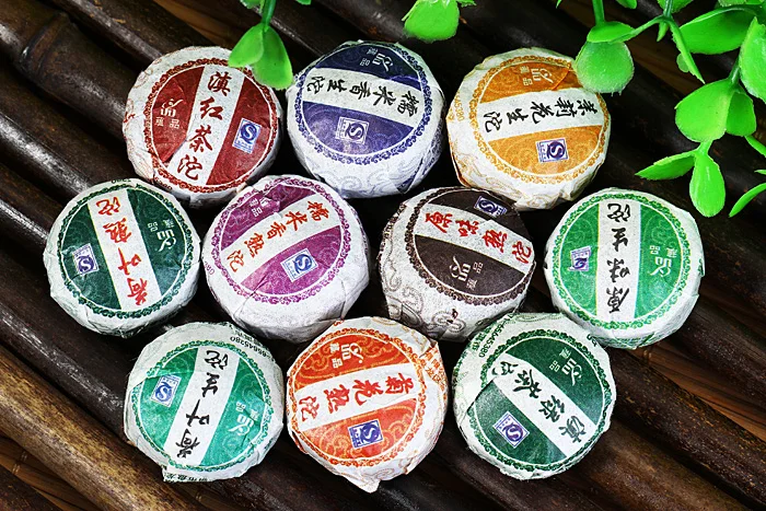50pcs 10 Different Flavors Yunnan China Mini Tuo Puer Tea Ripe Raw Roasted Puerh Flavors Selection Health Care Beauty Product