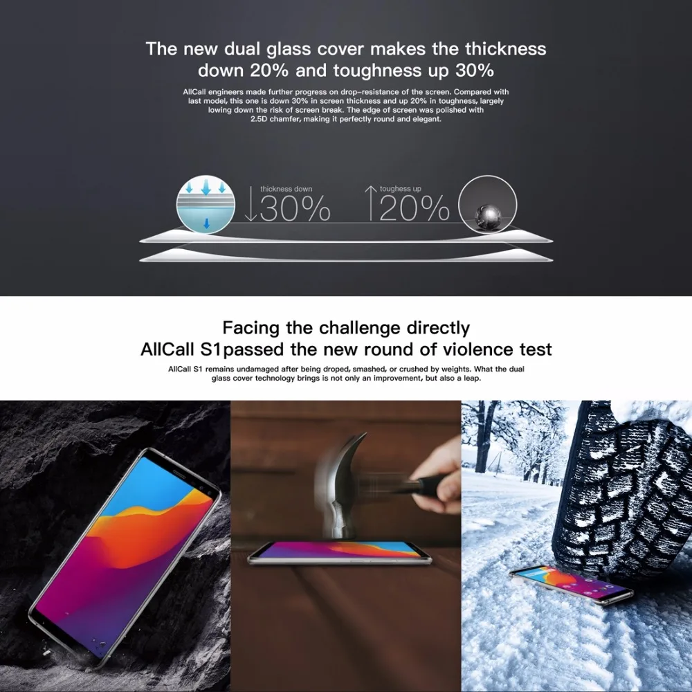 AllCall S1 5000 мАч Мобильный телефон 5 &quotAndroid 8 1 MT6580 4 ядра 2 ГБ + 16 Гб 13MP 2MP двойная задняя