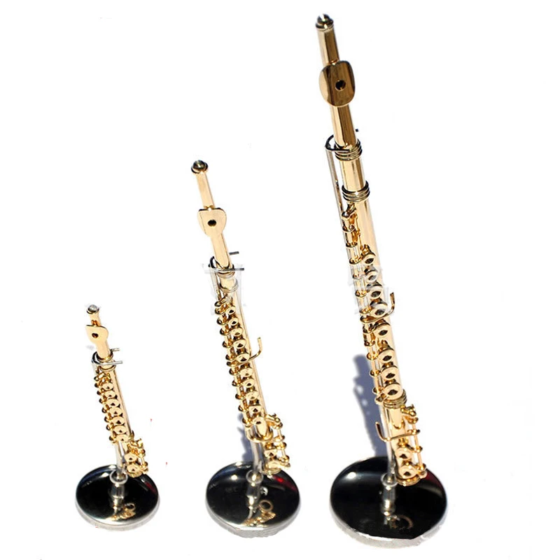 

MoonEmbassy 3D Musical Instrument Flute Miniature Display Model Realistic Music Lover Birthday Gift with Box