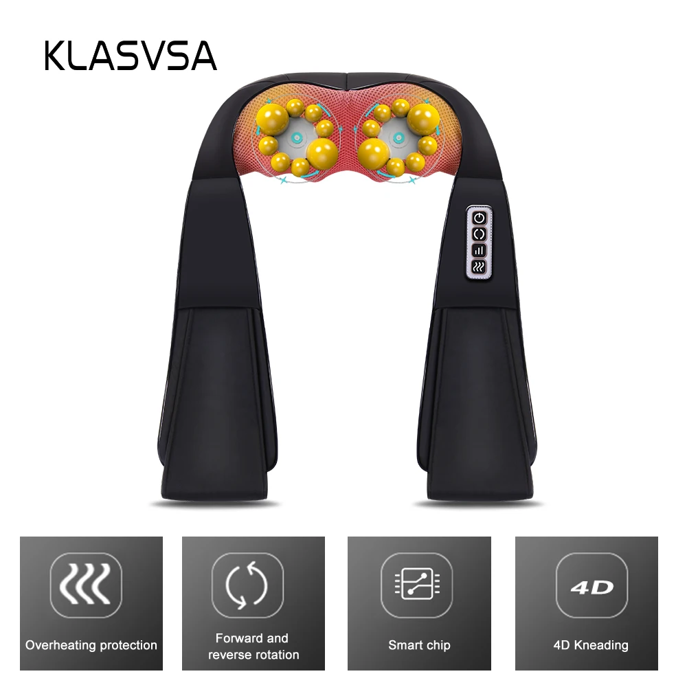 KLASVSA Electric Heating Neck Massager Shiatsu Kneading Cape Back Shoulder Pain Relief Home Acupuncture Therapy Relax Shawls KLASVSA Electric Heating Neck Massager Shiatsu Kneading Cape Back Shoulder Pain Relief Home Acupuncture Therapy Relax Shawls
