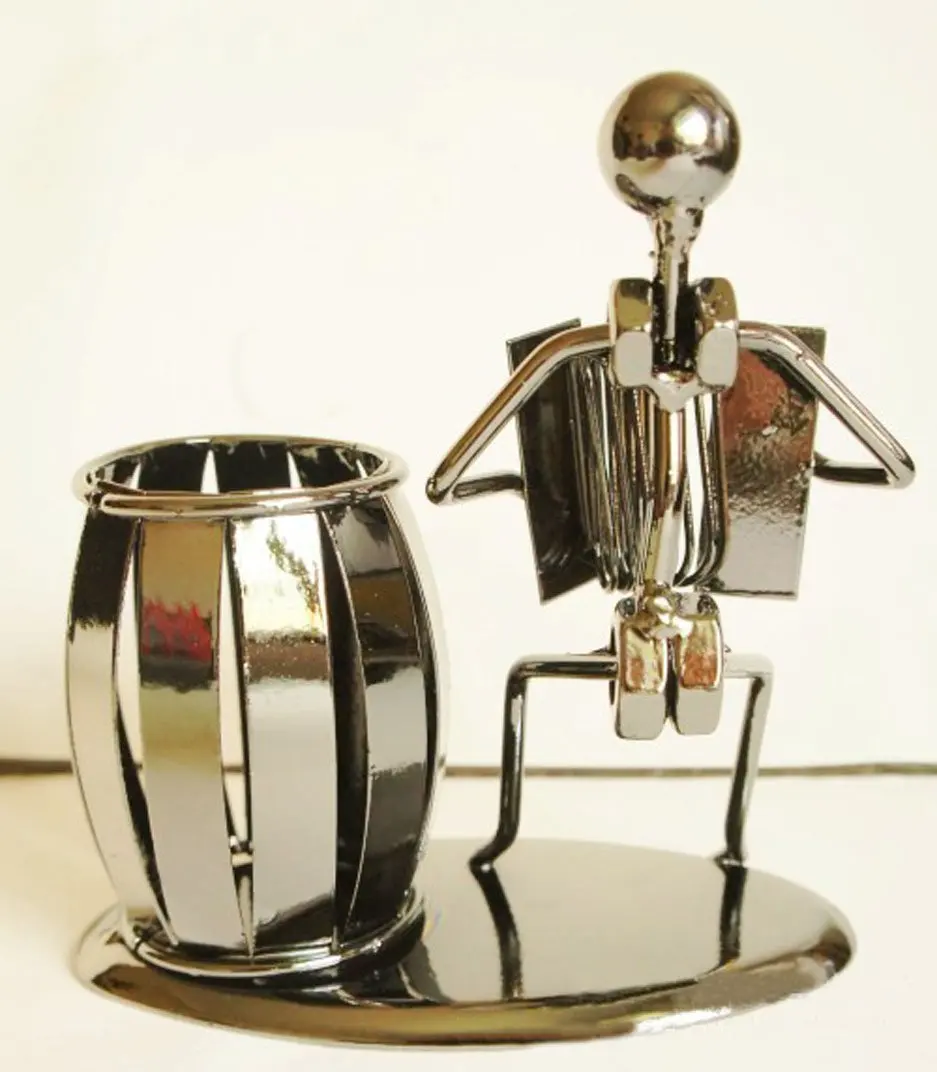 Металлический аккордеон Мужская ручка карандаш чашка органайзер для стола, держатель для домашнего офиса(металлический аккордеон мужской держатель ручки