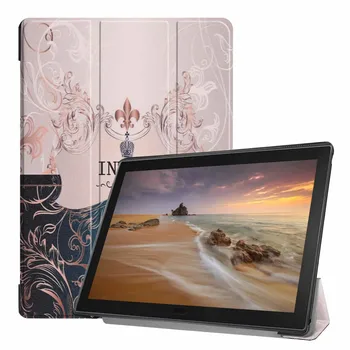 

Print Slim Cover For Lenovo Tab E10 X104 Luxury Stand Folio PU Leather Case Tablet 10.1 30PCS/Lot