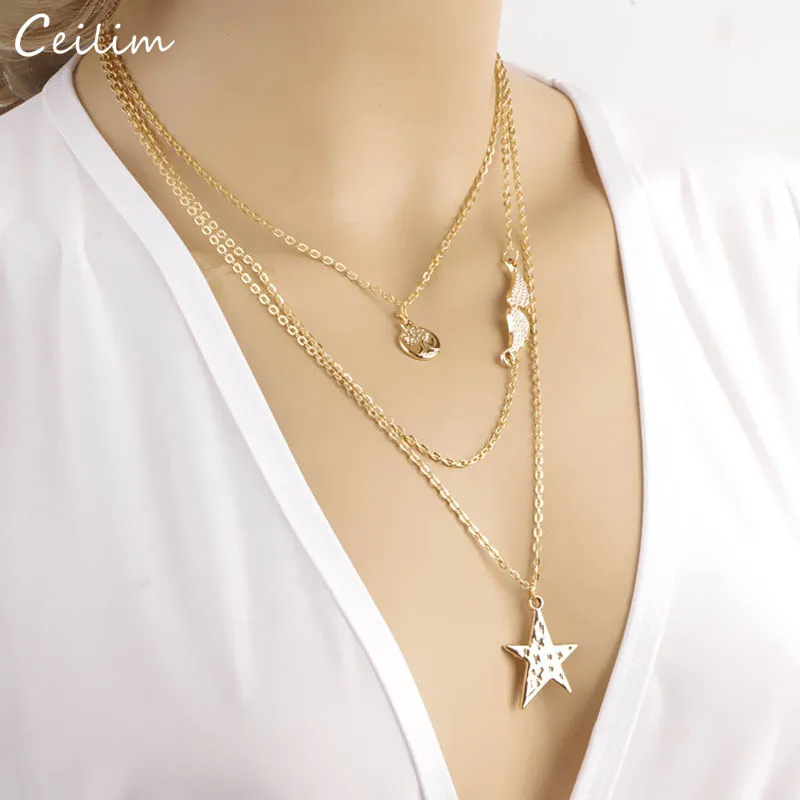Женское колье чокер в богемном стиле многослойное ручной работы 2019|necklace chain|chain