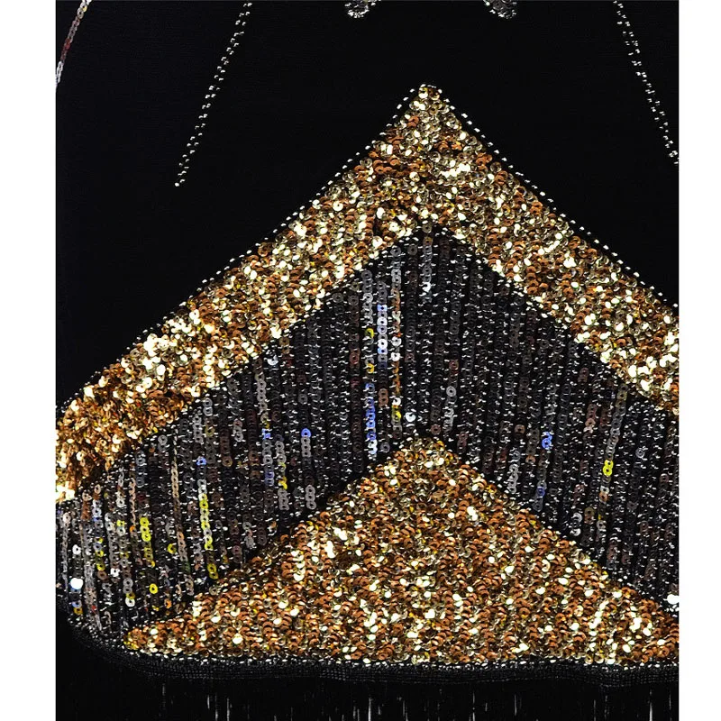 1920s Great Gatsby Robe Sequined Embellished Fringed Dress O-Neck Tassel Flapper Dress Summer Party Dresses vestidos verano 2018 (4)