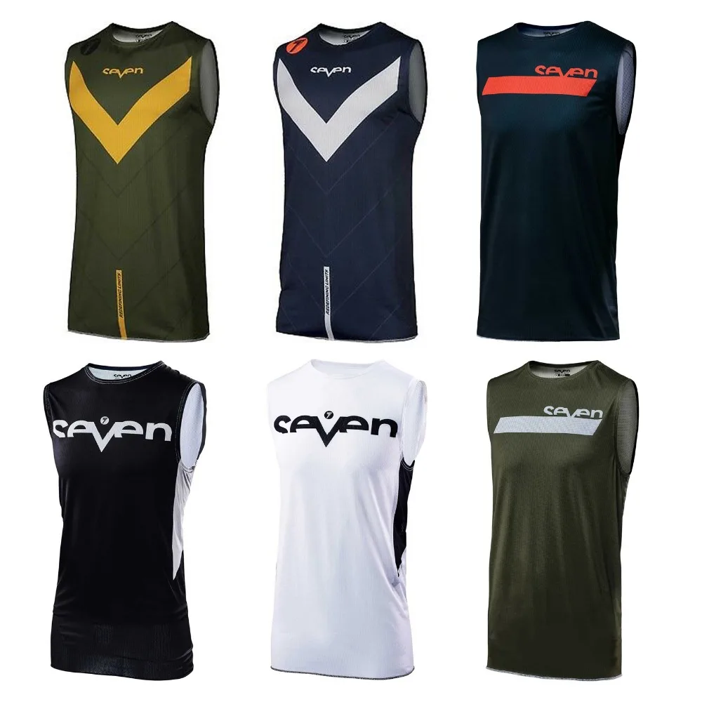 

New Seven Sleeveless Motocross ATV Jersey Downhil Mountain Bike DH Shirt MX Motorcycle Clothing Ropa Men Quick Dry MTB T Shirt