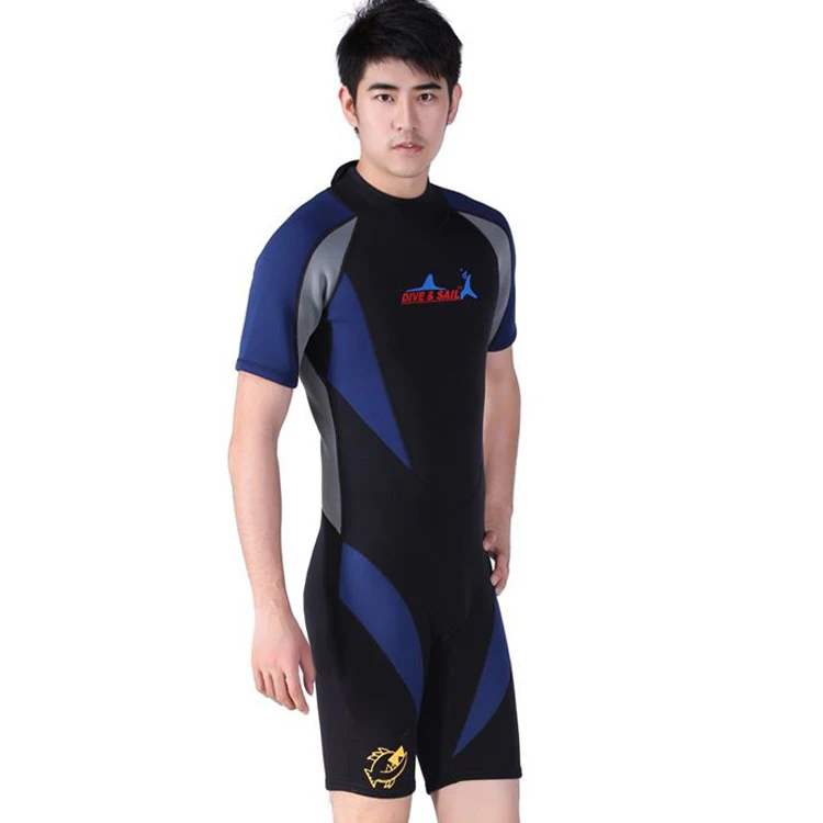 1.5mm neoprene short sleeve one piece wetsuit thermal swimwear for men