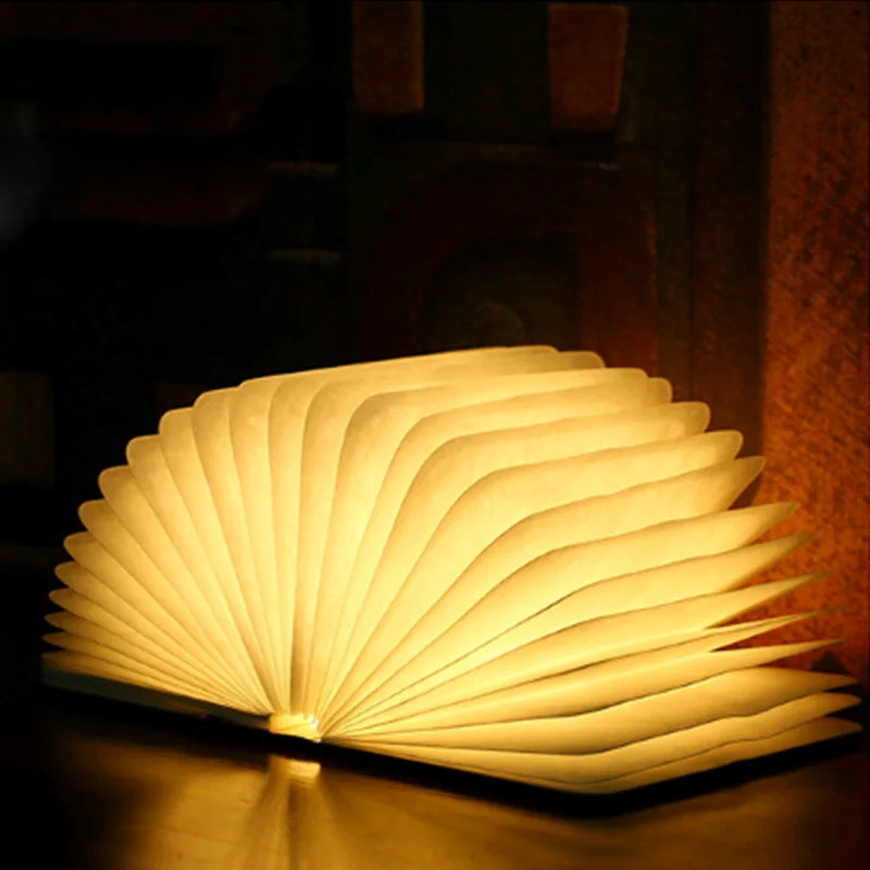Creative Foldable Pages Folding Led Book Shape Night Light Lighting ...