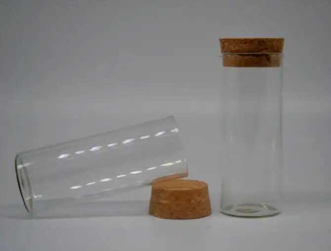 100pcs 30*75mm Glass Small Clear Cork Bottle test tube Mini Vial For Wedding Holiday Decoration Wooden Lid Empty Pot Sample Jars 3