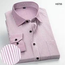 Плед работы деловая модельная одежда рубашки розовый Для Мужчин's Сорочки с длинными рукавами Тонкий Бизнес Повседневное рубашка в полоску работы Для мужчин Бизнес свадьба рубашки