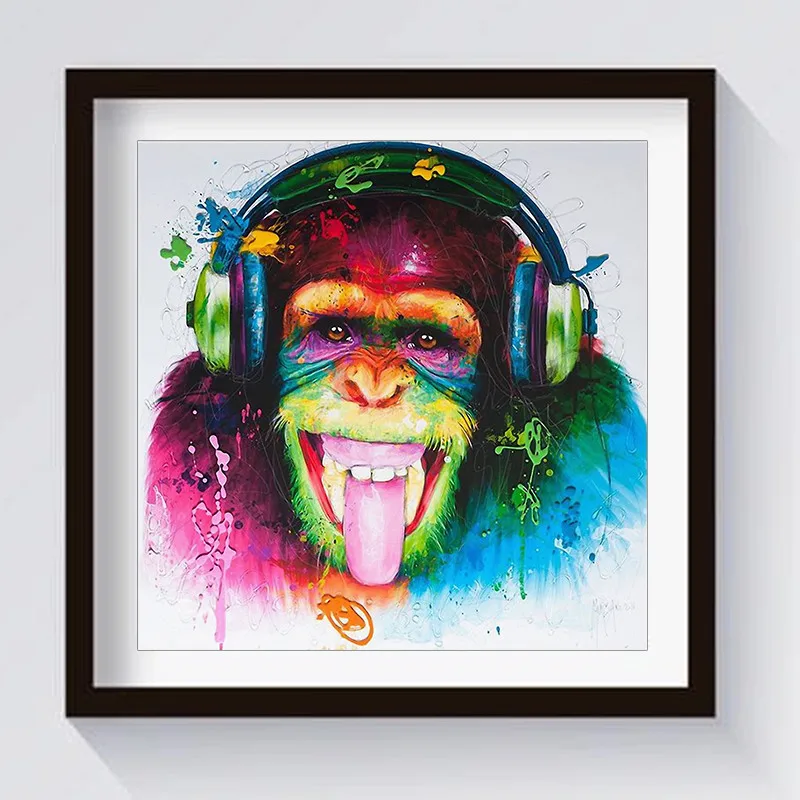 

New Patrice Colorful Orangutan 2 Inkjet Painting By Numbers Canvas Painting Decoration For Home Wall Pictures For Living Room